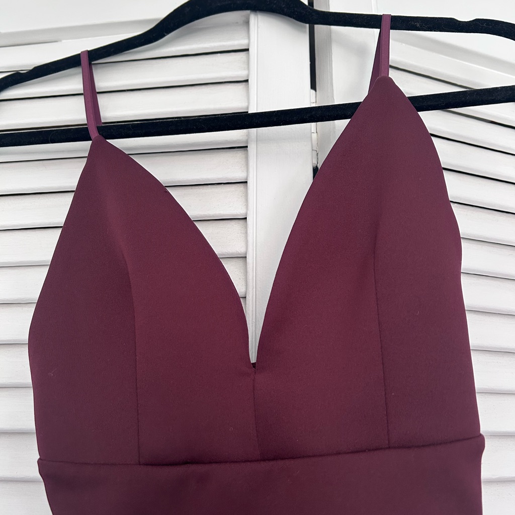 Forever 21 Plum V-Neck Spaghetti Strap Bodysuit